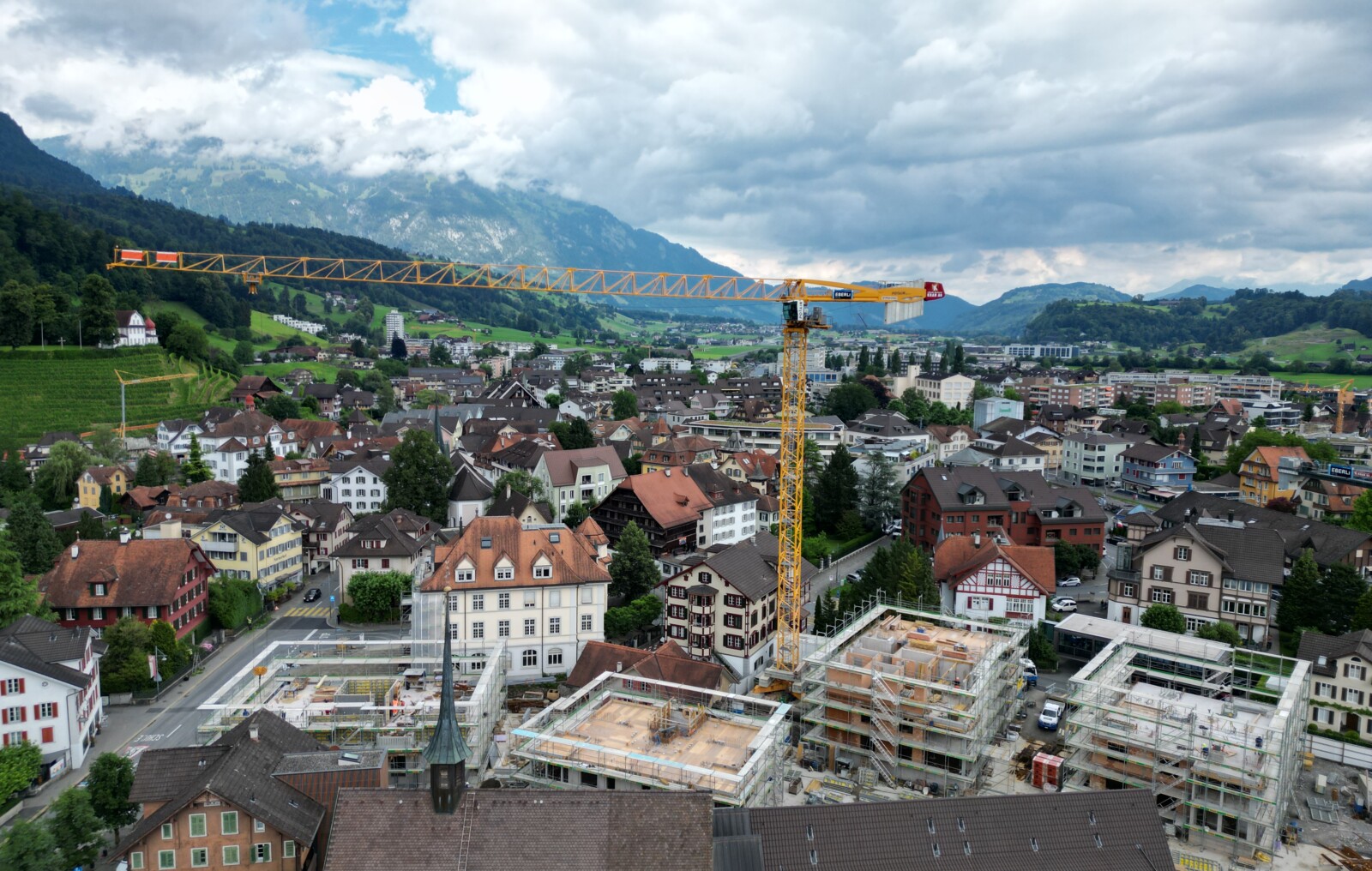 Baustelle Dorf Hyyser in Sarnen.