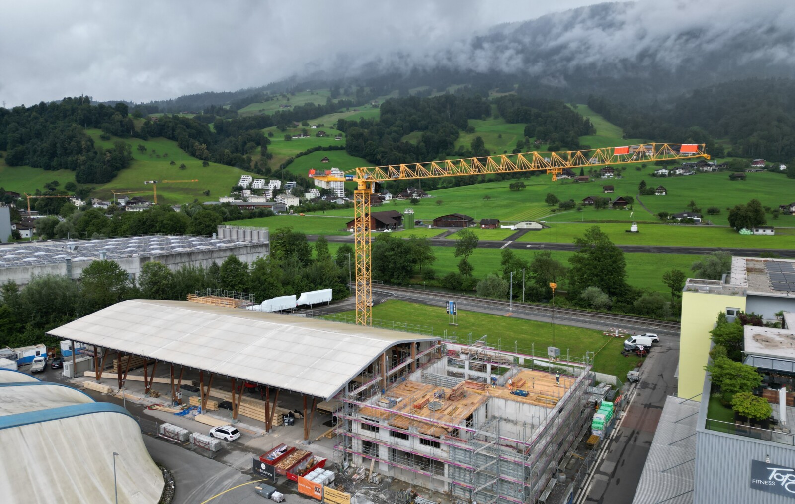 Baustelle Gewerbegebäude Schlänggenried in Sarnen.