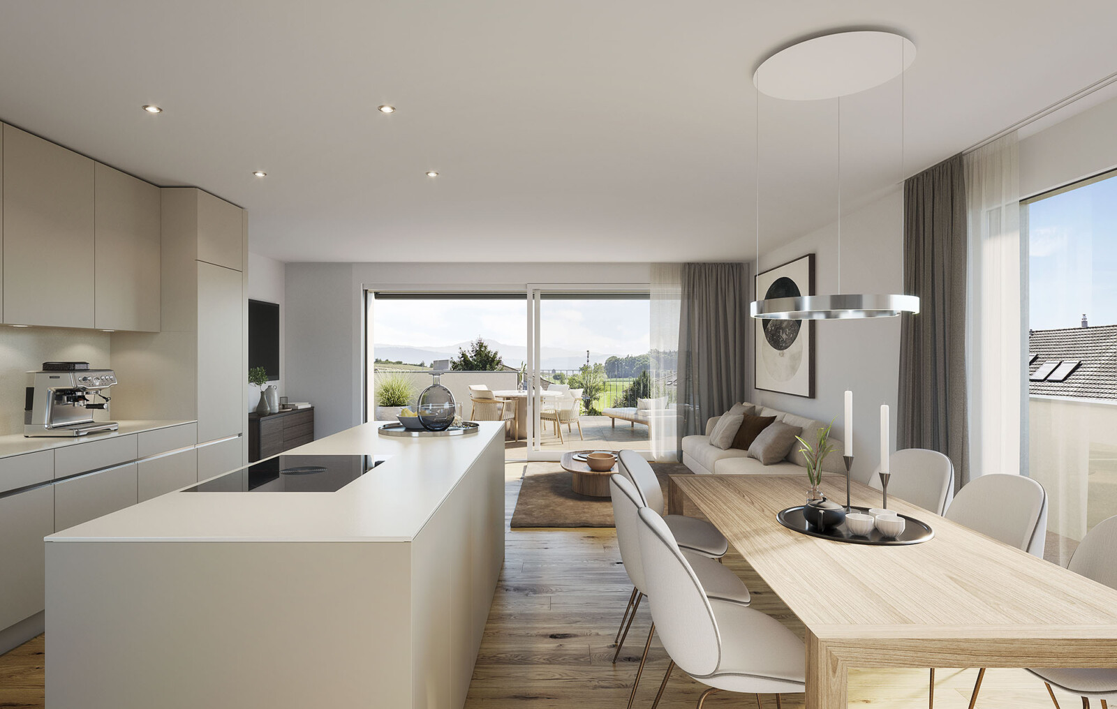 Visualisierung der Attikawohnung im Mehrfamilienhaus BALLBELLE in Ballwil.